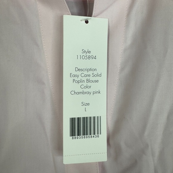 FOXCROFT Non Iron stretch women's button down shirt top Pink Size L 3/4 sleeve - Picture 3 of 5